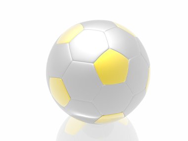 Beyaz arka planda izole gümüş futbol topu