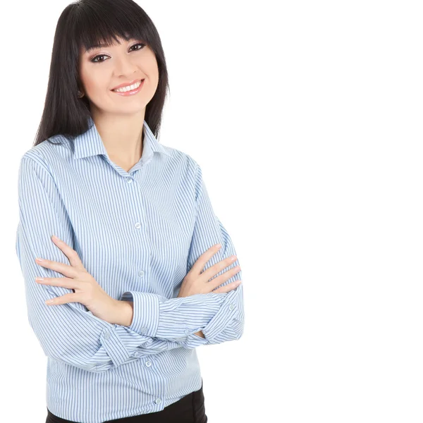 Young business woman isolated on the white background — Stock Photo, Image
