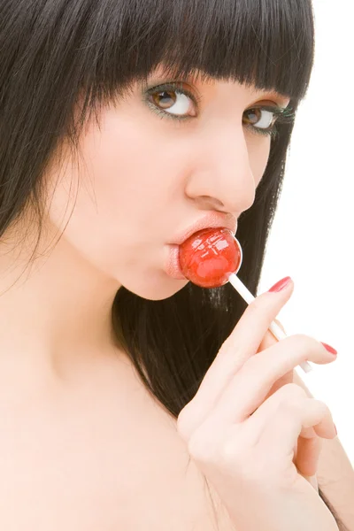 Dulce mujer con caramelo — Foto de Stock