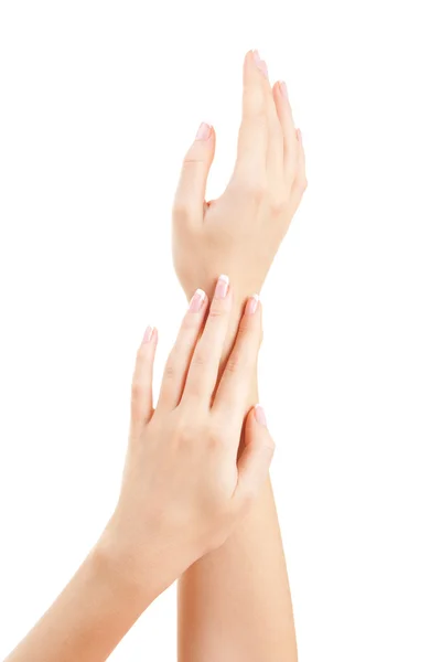 Pflege der Sinnlichkeit Frauenhände — Stockfoto