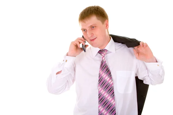 Business man with telephone — Stock Photo, Image