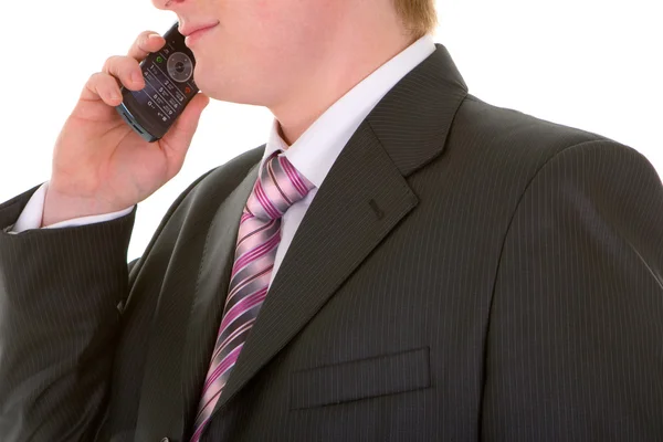 Homem de negócios com telefone — Fotografia de Stock
