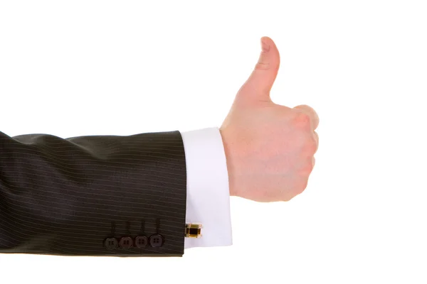 Business man hand gest isolerade i vit bakgrund — Stockfoto