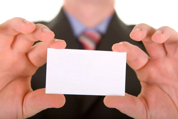 Επαγγελματική κάρτα στο ένα χέρι — Φωτογραφία Αρχείου