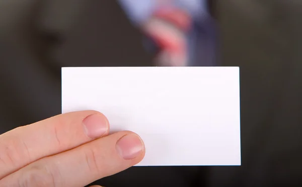 Üzleti kártya a kezében — Stock Fotó
