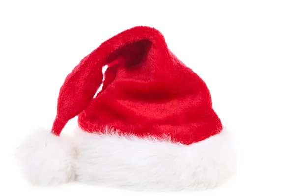 Santa kalap elszigetelt fehér háttér a — Stock Fotó