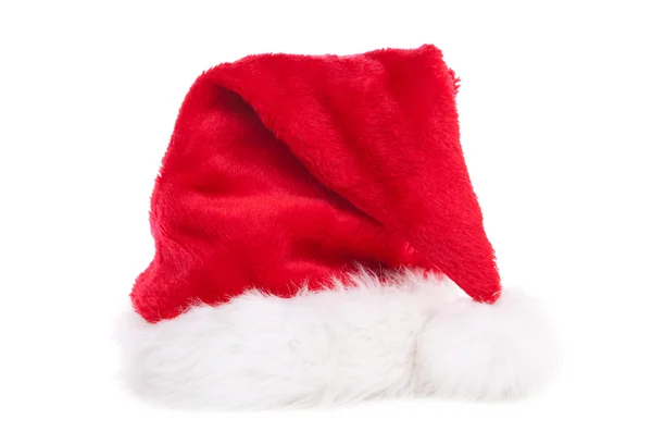 圣诞老人帽子隔离在白色背景 — 图库照片