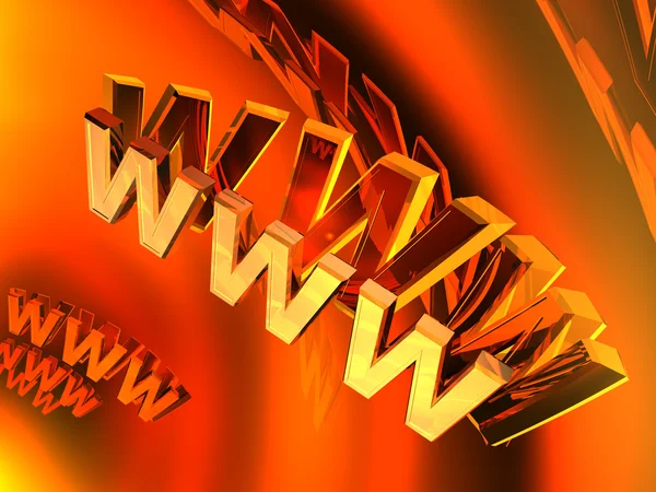 3d World Wide Web símbolo de Internet —  Fotos de Stock