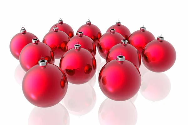 Rote Weihnachtsdekoration auf weißem Hintergrund — Stockfoto