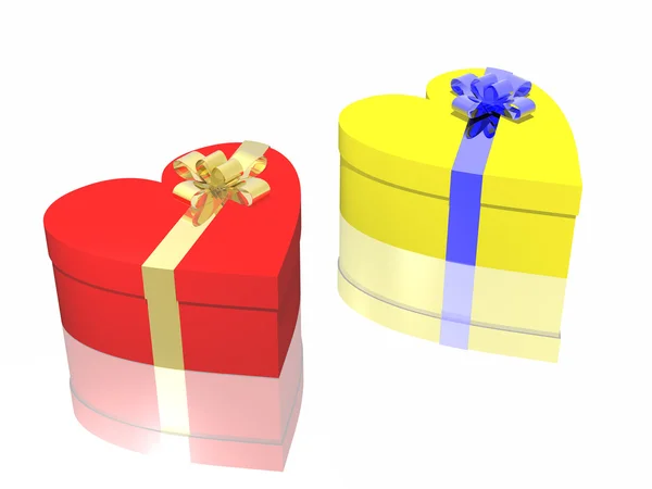 Gift box in heart shape series — Stock Photo, Image