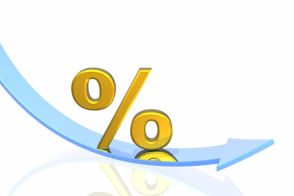 Queda percentual — Fotografia de Stock