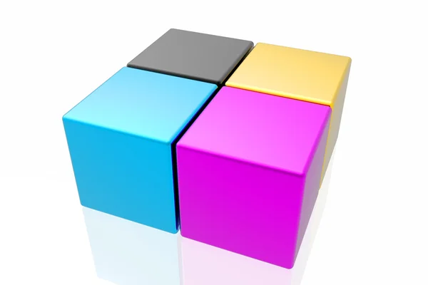 CMYK cubes — Stock Photo, Image