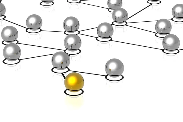 Conexões de rede 3d isoladas em fundo branco — Fotografia de Stock