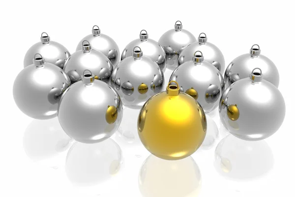 Unikatowy złoty świątecznych dekoracji — Zdjęcie stockowe