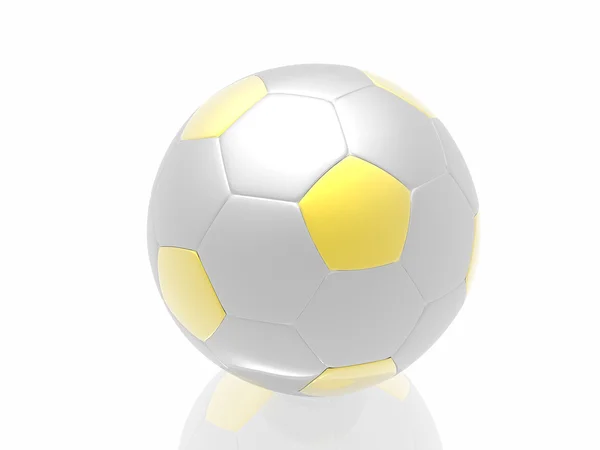 stock image Silver soccer ball isolated in white background