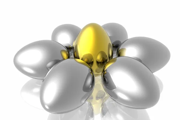 ユニークな黄金の卵 — ストック写真