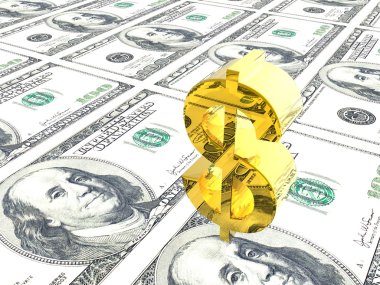 Dollar symbol in money background clipart