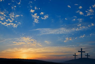 Three crucifixions on the hill clipart