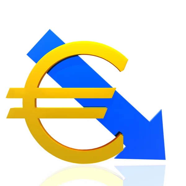 Daling van de euro — Stockfoto