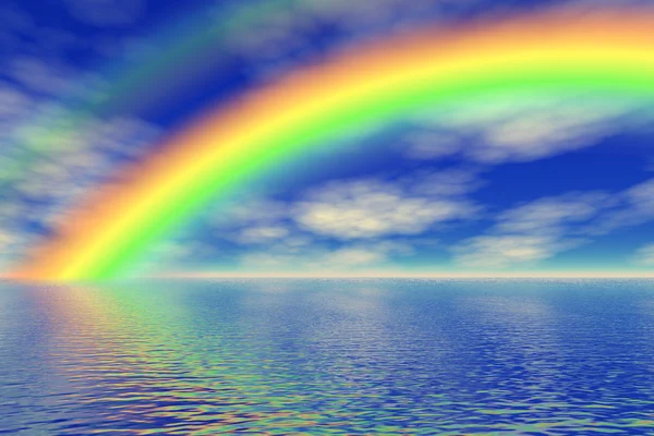 Arco iris en el mar — Foto de Stock