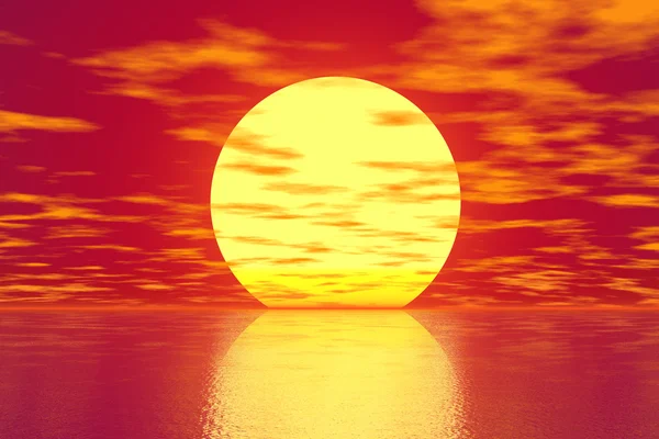 Rudý západ slunce — Stock fotografie