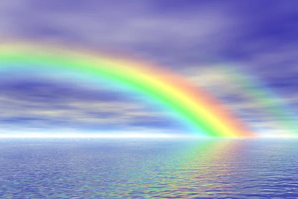 Regenbogen im Meer — Stockfoto