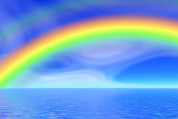 Regenboog in de zee — Stockfoto