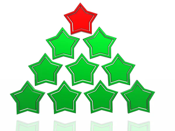 Christmas tree from stars — Stock Photo, Image