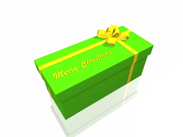 Зеленый подарки в 3D на белом фоне — стоковое фото