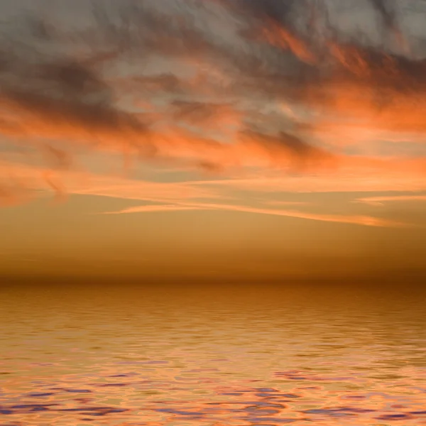 Sundown en zee — Stockfoto