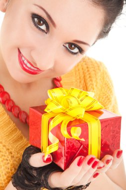 Noel Baba kadın Noel hediye ile eğlenceli bir