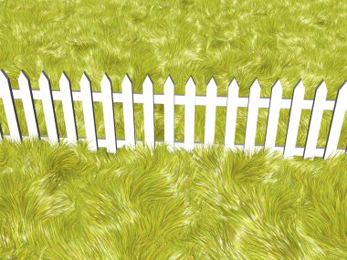 Fence on a solar summers day clipart