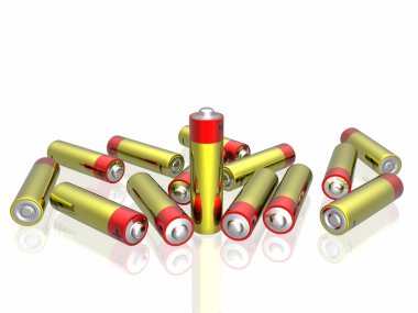 3d batteries clipart