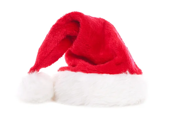 Santa kalap elszigetelt fehér háttér a — Stock Fotó