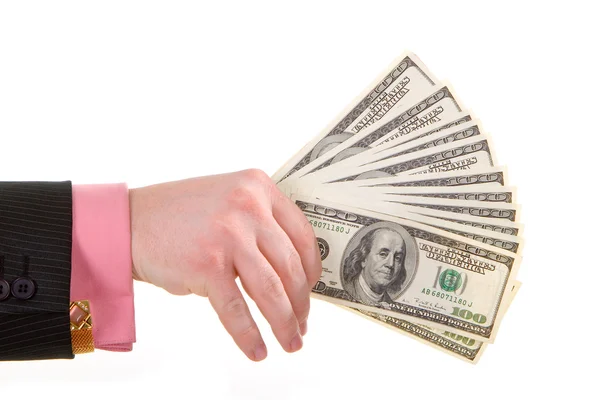 Businessman hand with money — Stock Photo, Image