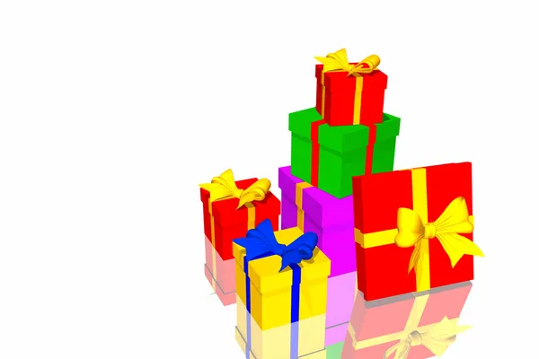 Caixa de presentes de Natal isolado no fundo branco — Fotografia de Stock