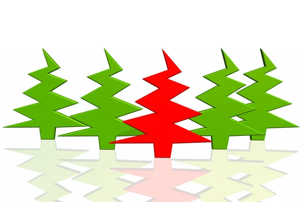 ユニークな赤いクリスマス ツリー — ストック写真