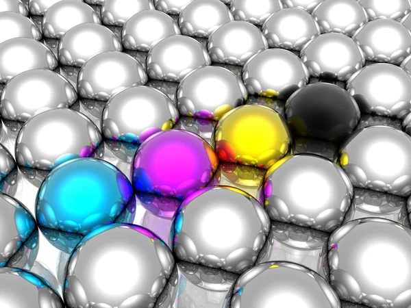 stock image CMYK spheres