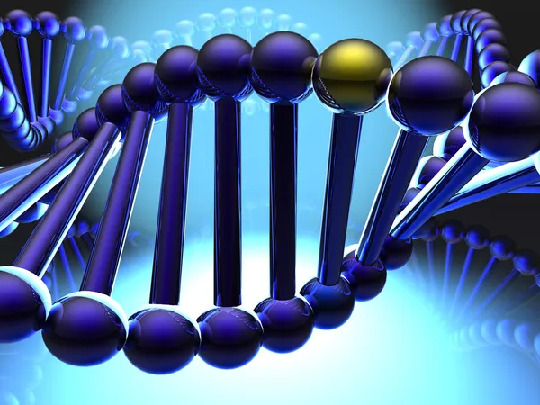Golden gene in DNA — Stock Photo, Image