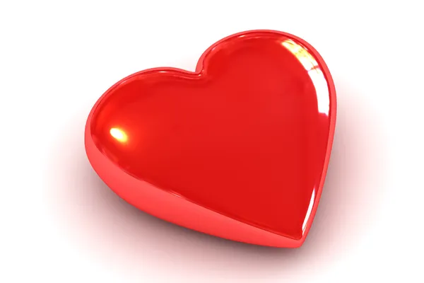 Rött hjärta isolerade i vit bakgrund — Stockfoto