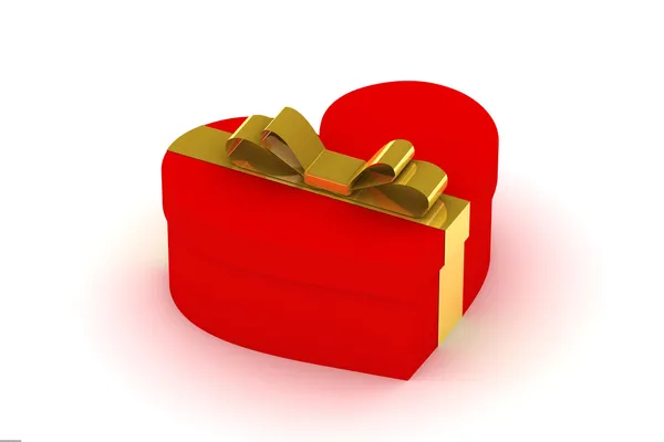 Doos van de gift in hart vorm — Stockfoto