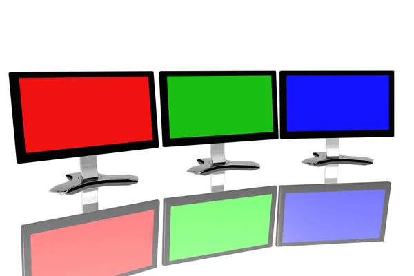 RGB monitors — Zdjęcie stockowe