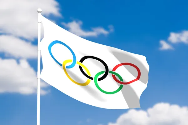 Olympiske flag - Stock-foto