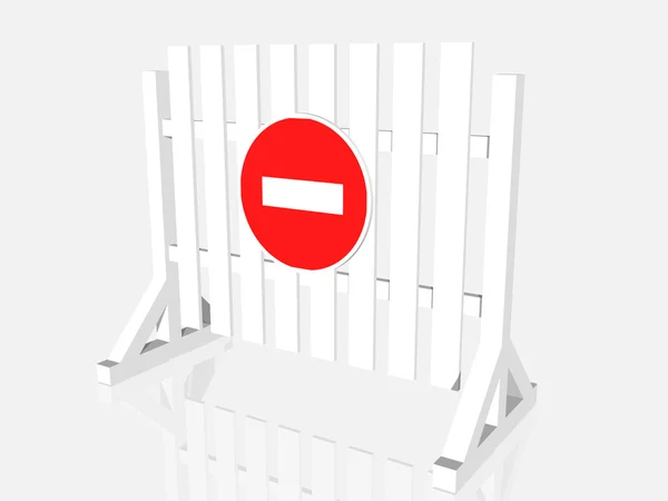 Verkeer hek met teken stop — Stockfoto