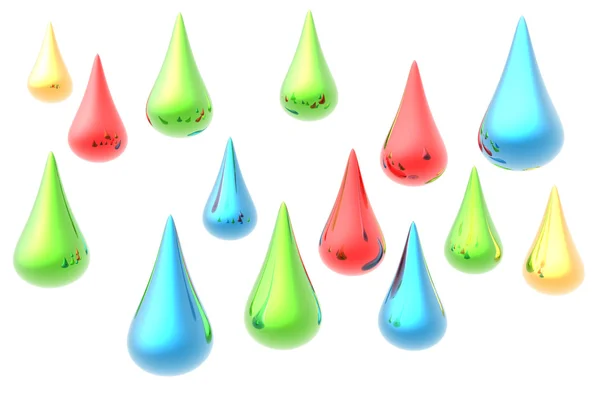 Color water drops — Stock Photo, Image