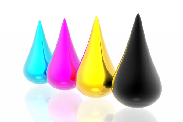 CMYK drops — Stock Photo, Image