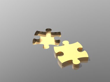 Gold puzzle clipart