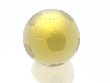 Beyaz arka planda izole altın futbol topu