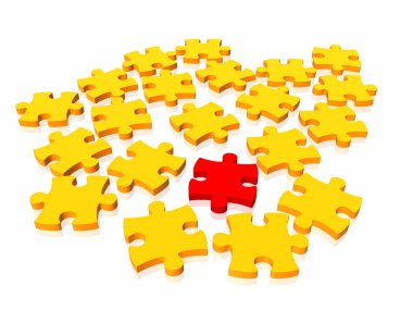 Unique puzzle conept clipart