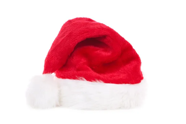 圣诞老人帽子隔离在白色背景 — 图库照片